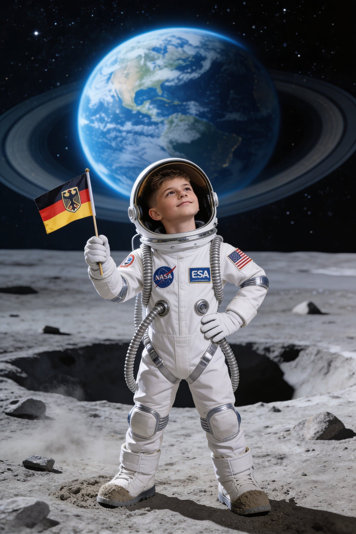 astronaut kinderportrait leinwand