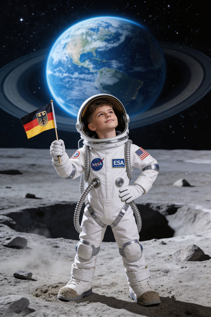 astronaut kinderportrait leinwand