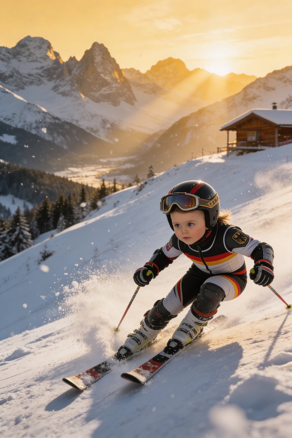 skifahrer kinderportrait leinwand