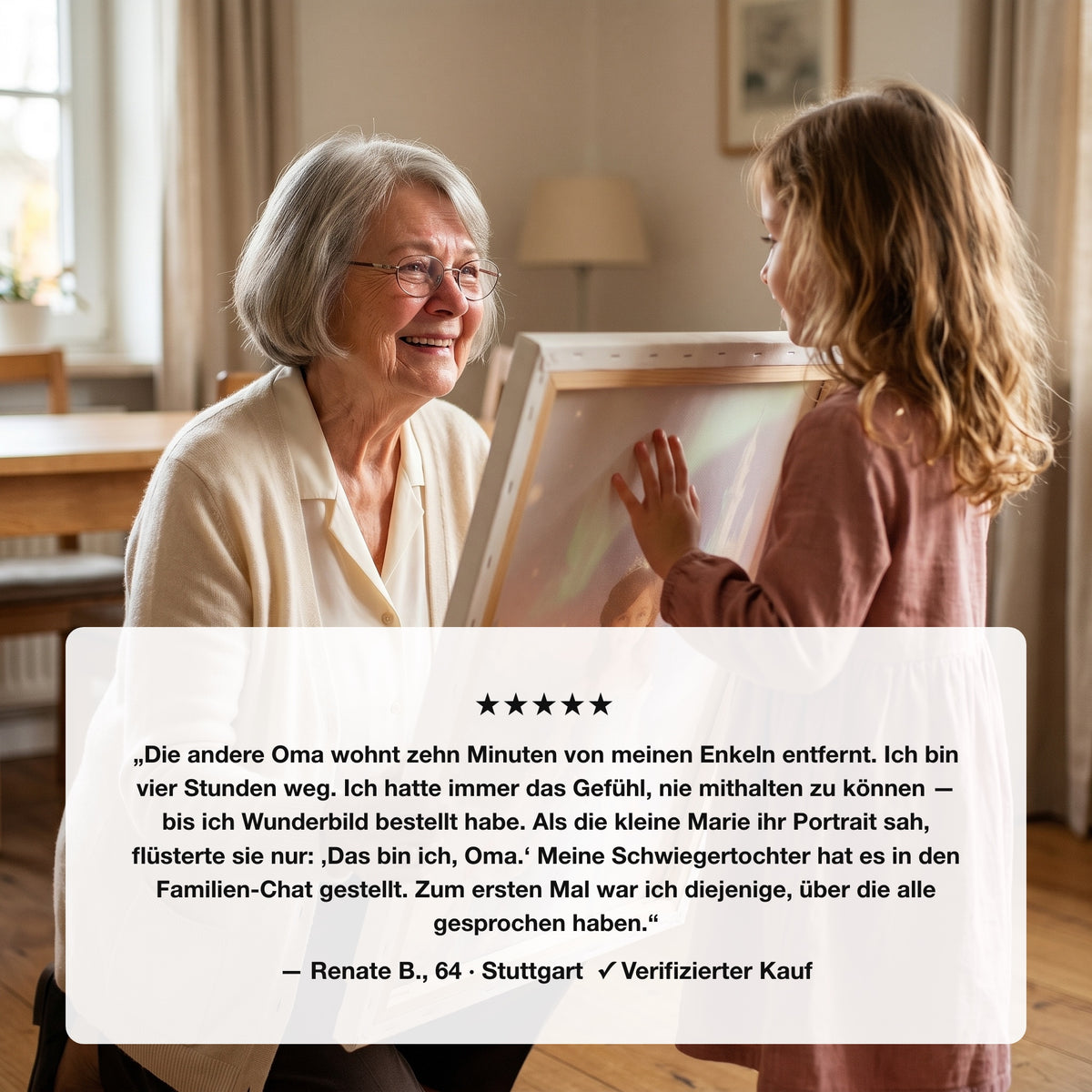 Fünf-Sterne-Bewertung einer Wunderbild Kinder-Leinwand